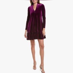 nwt Taylor Velvet Long Sleeve Baby Doll dress size Small